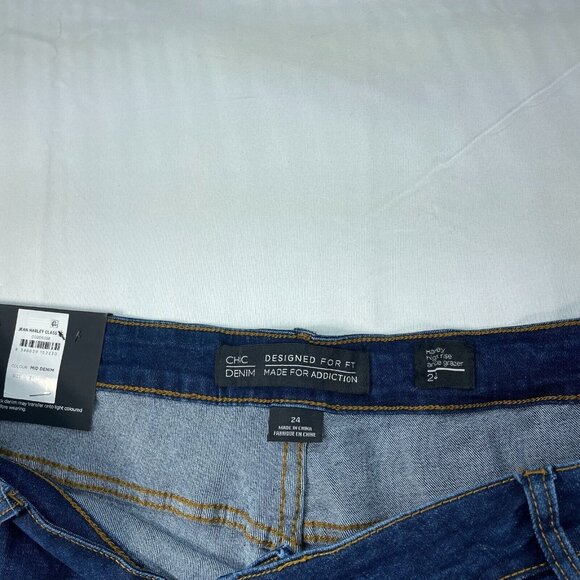 City Chic Jeans Womens Plus size 24 Blue Denim Halrey High Rise Ankle New - Picture 3 of 8